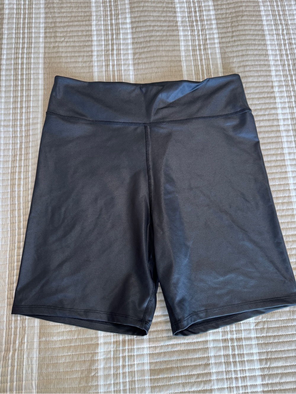 Abercrombie & Fitch Black Faux Leather Bike Shorts